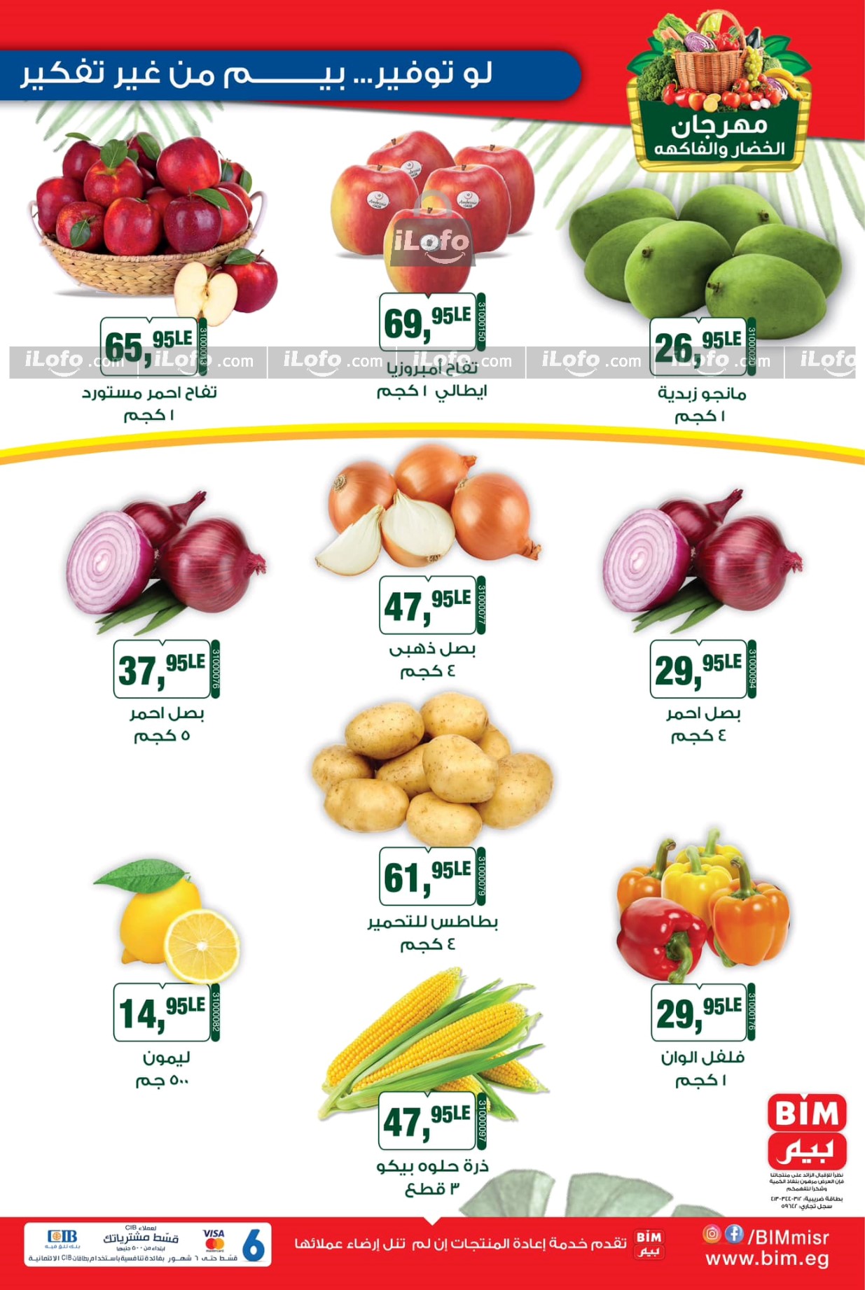 Page 1 at Fruits & Vegetables Offer at Bim Market Egypt